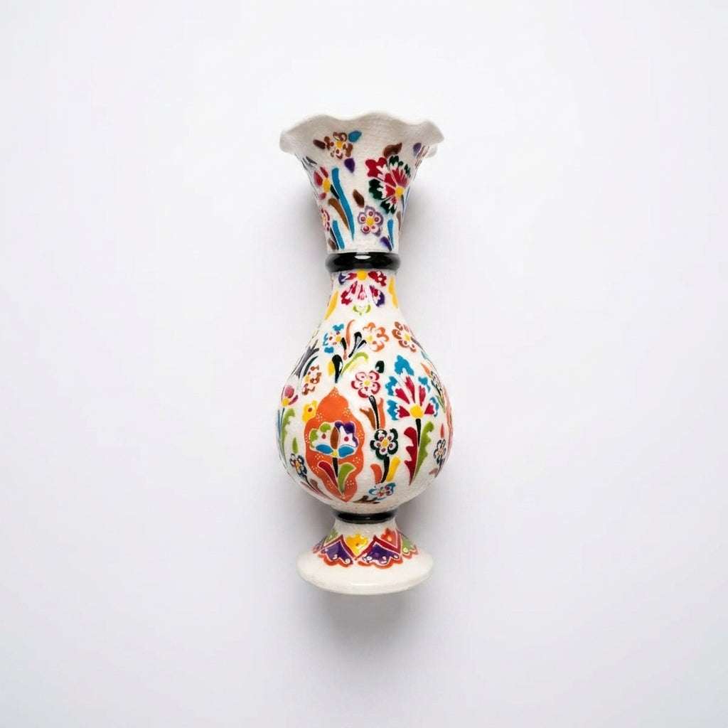 30 cm Turuncu Çiçekli Vazo