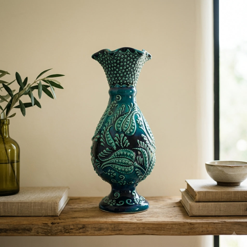 30 cm Çini Motif Vazo