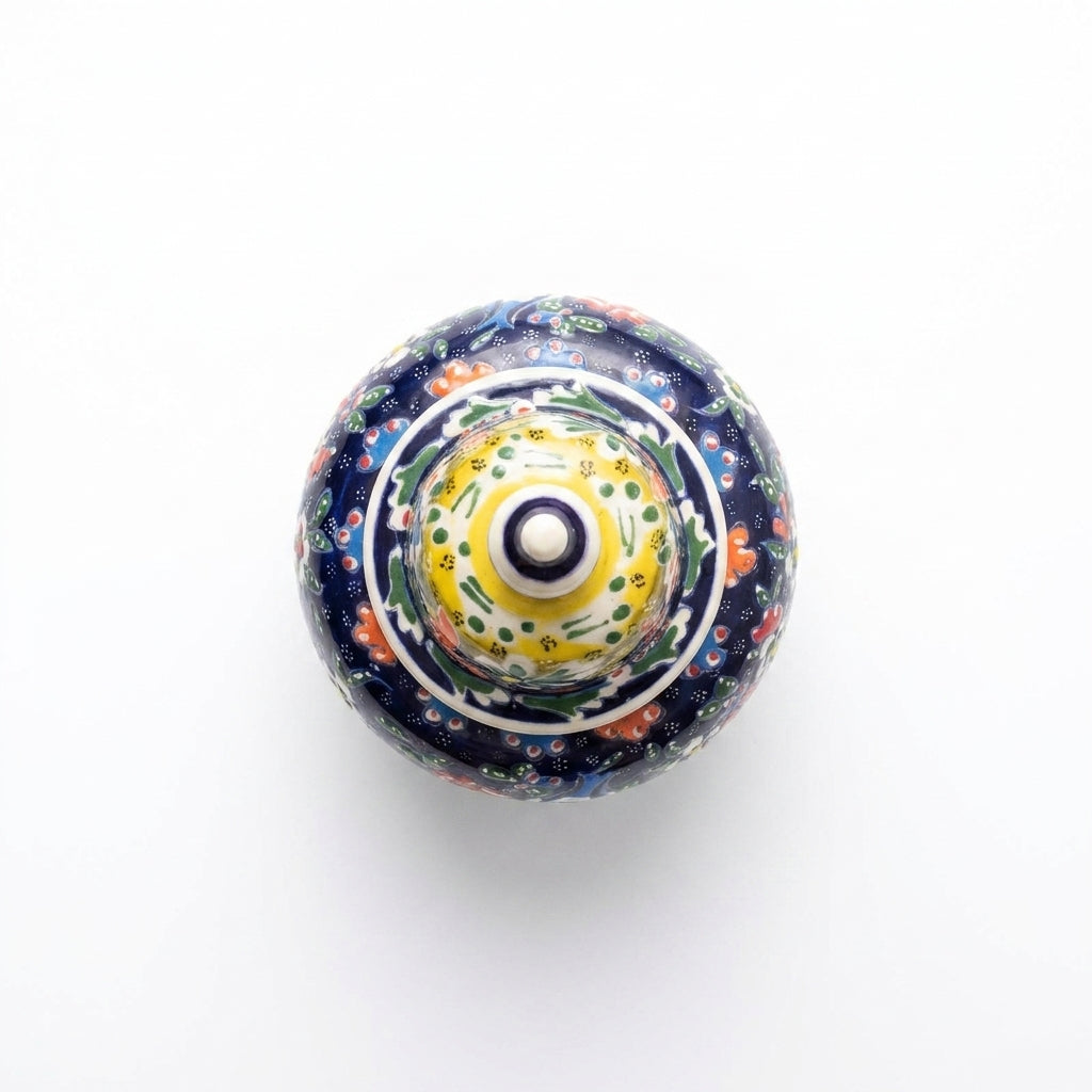 Kapaklı Mor Seramik Küp - 10 cm