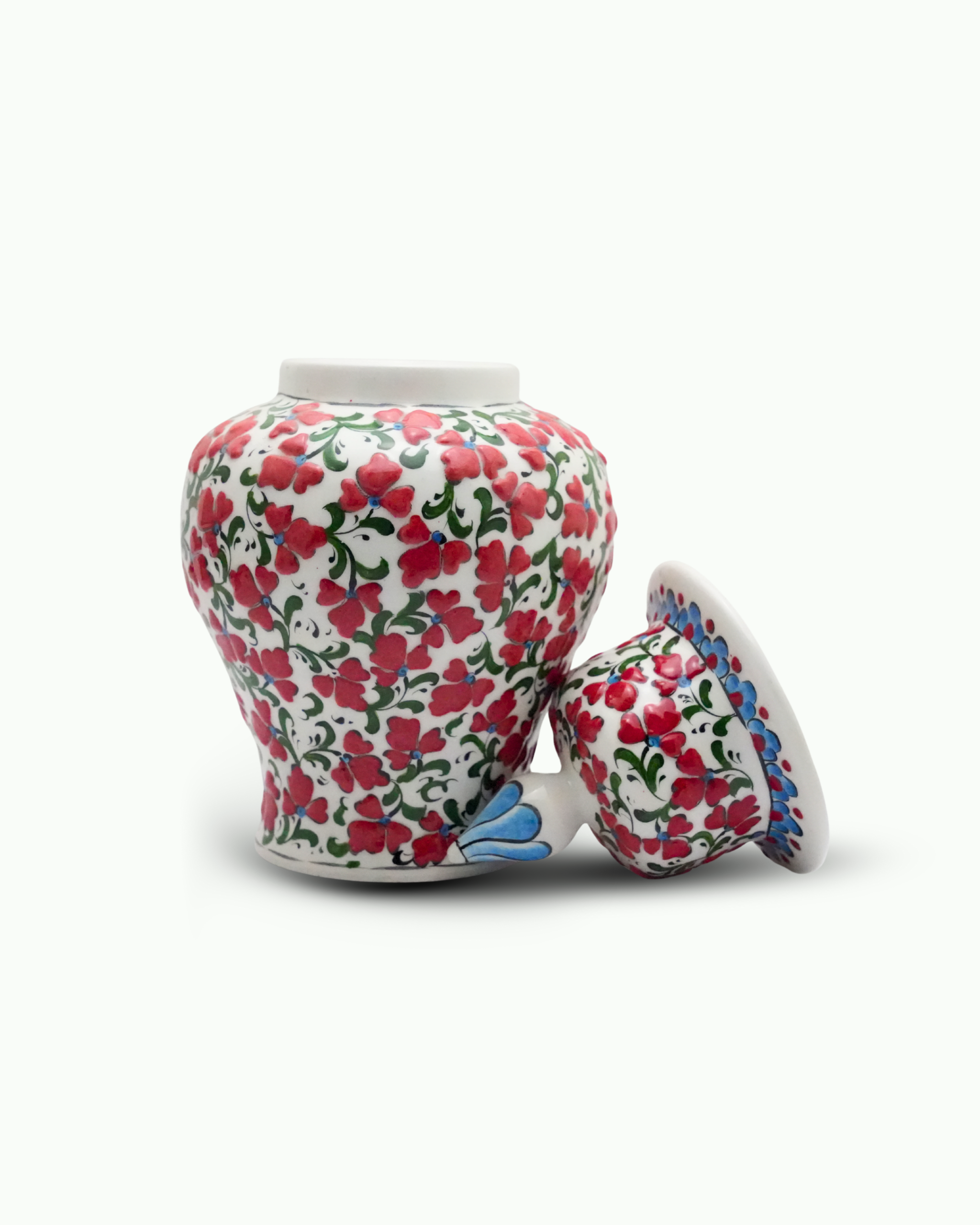 Petal Seramik Küp 20 cm - El Yapımı Dekoratif Obje