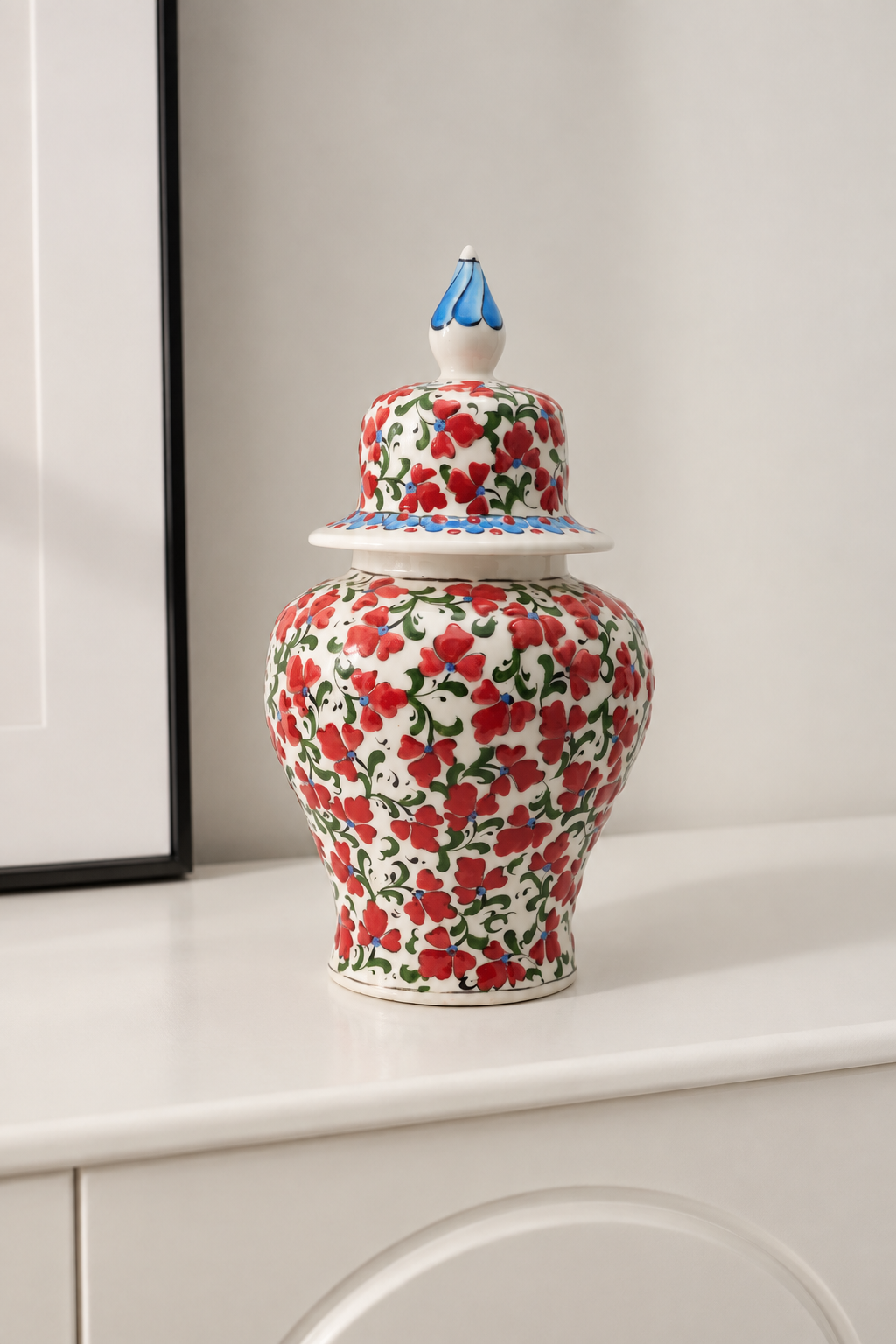 Petal Seramik Küp 20 cm - El Yapımı Dekoratif Obje