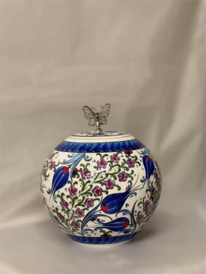 25 Cm Yuvarlak Çiçekli Küp