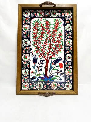 Alternative view of 25X40 Hayat Ağacı Çini Tepsi
