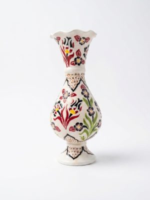 Alternative view of 30 cm Çiçek Motifli Çini Desenli Seramik Vazo