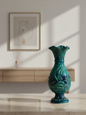 Alternative view of 30 cm Çini Motif Vazo