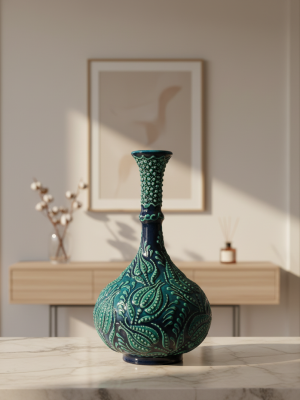 Alternative view of 30 cm Koyu Mavi Çini Vazo