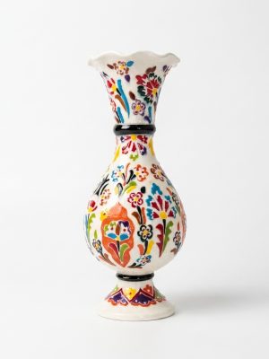 30 cm Turuncu Çiçekli Vazo