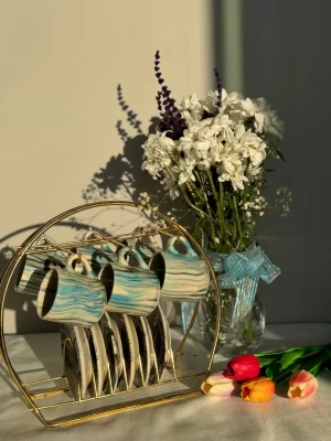 Alternative view of Çizgi Model Açık Mavi 6'lı Fincan Takımı