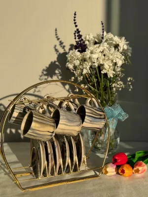 Alternative view of Çizgi Model Mavi 6'lı Kahve Fincanı