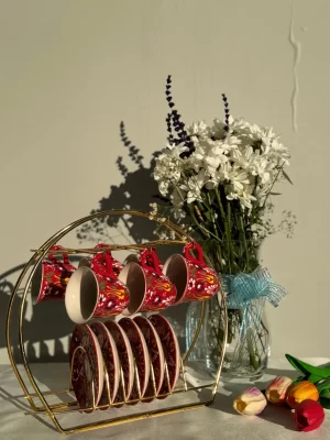 Alternative view of Dantel Model Kırmızı 6'lı Kahve Fincanı