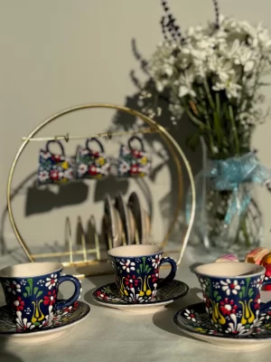 Alternative view of Dantel Model Lacivert 6'lı Kahve Fincanı