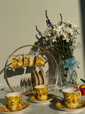 Alternative view of Dantel Model Sarı 6'lı Kahve Fincanı