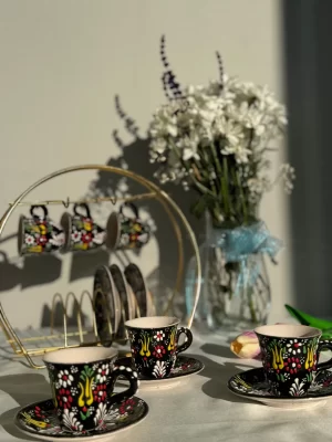 Alternative view of Dantel Model Siyah 6'lı Kahve Fincanı