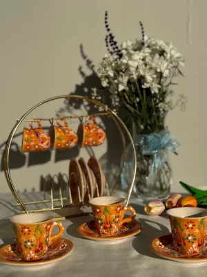 Alternative view of Dantel Model Turuncu 6'lı Kahve Fincanı