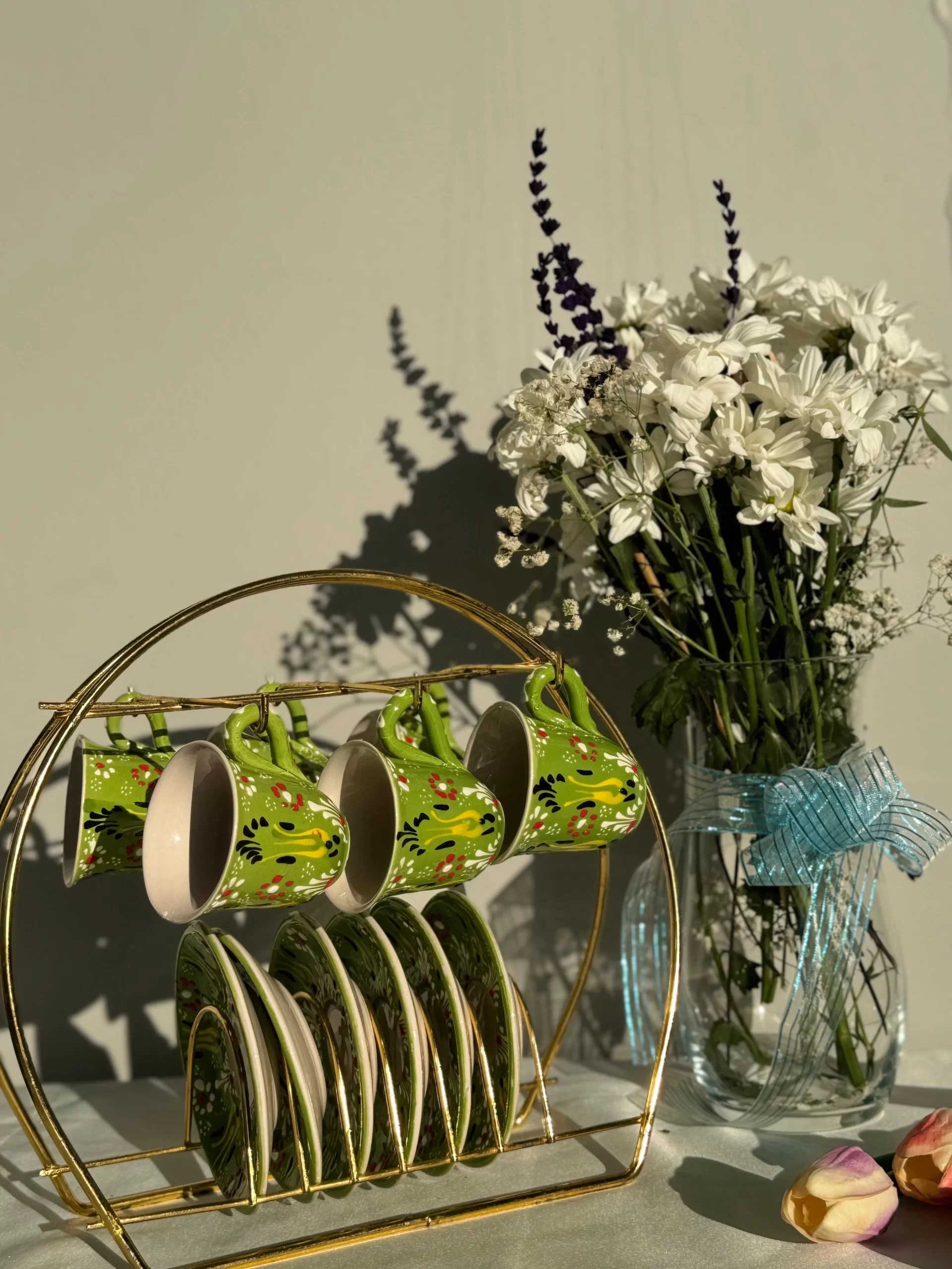 Dantel Model Yeşil 6'lı Kahve Fincanı - Görsel 2