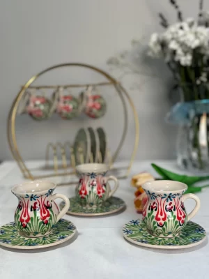 Alternative view of Kazan Model 6'lı Renkli Kahve Fincanı