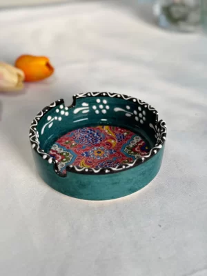 Büyük Koyu Yeşil Çini Küllük