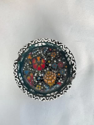 Küçük Koyu Yeşil Tonu Çini Küllük